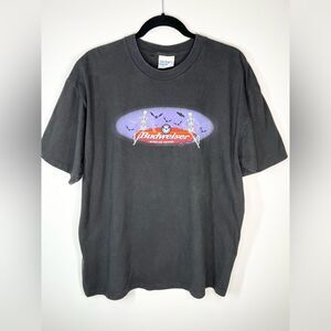 VTG Budweiser King of Beers Skeltons Bats Graphic Tee Shirt 100% Cotton XL
